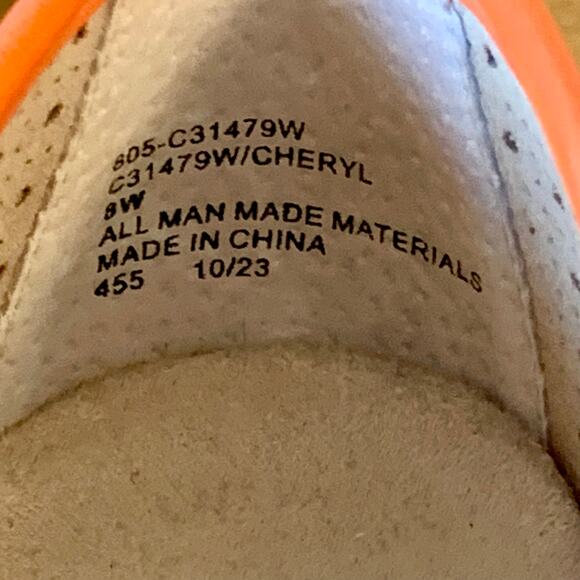 Cliffs White Mountain Womens Sz 8W Shoes Cheryl Tangerine Ballet Flats Summer - Picture 11 of 13